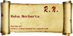 Reha Norberta névjegykártya